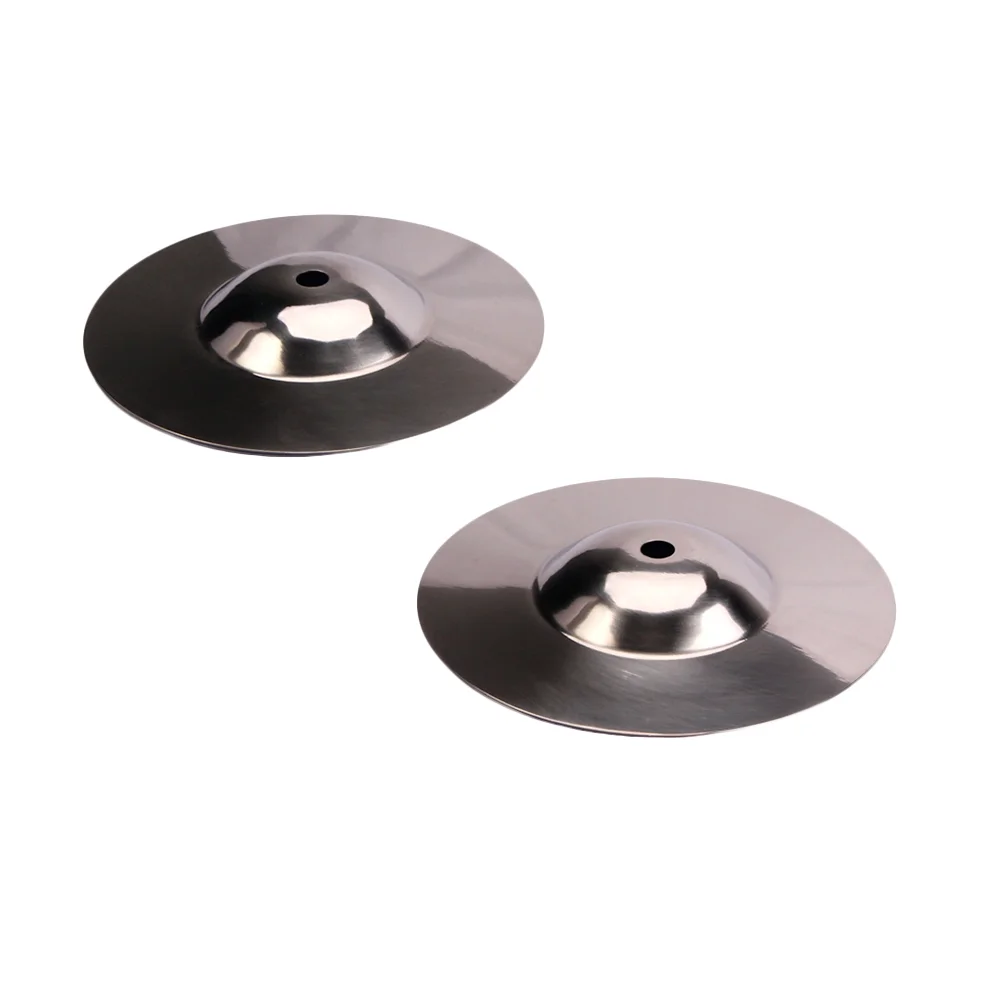 2 Pcs Drum Accessories Drum Cymbal Replacement Part Silver Cymbal Crash Metal Percussion Instrument