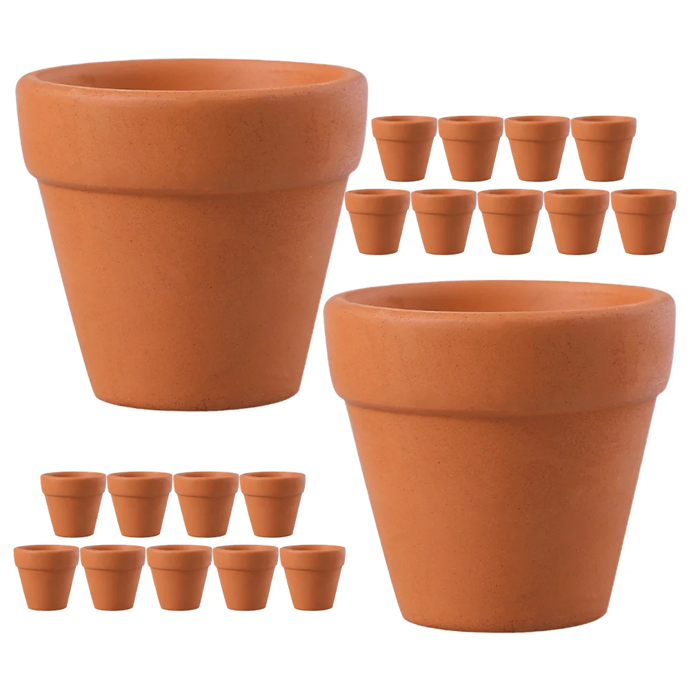 20 Pcs Terracotta Flower Pot Small Cactus Bulk Clay Basin Plant Mini for Plants Healthy Growth Decor Ceramic 5