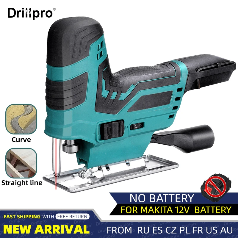 6 Speeds 55mm 2400rpm Cordless Jigsaw 12v Electric Jig Saw Multi