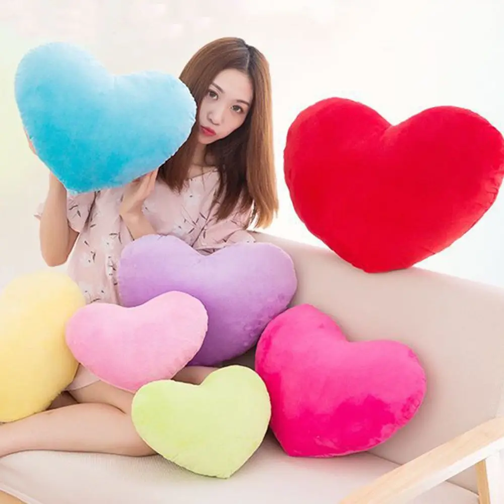 

Creative Cute Heart-shaped Throw Pillow Multipurpose Colorful Plush Toy Soft Comfortable Cushion For Wedding Party Decoration