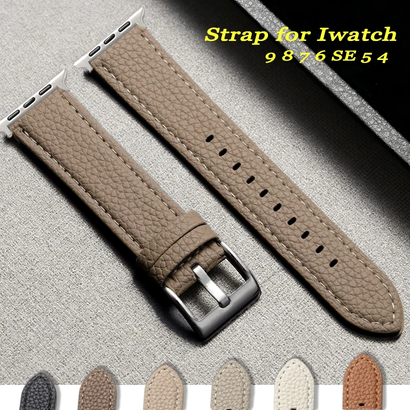 Lychee Pattern Leather Business Band