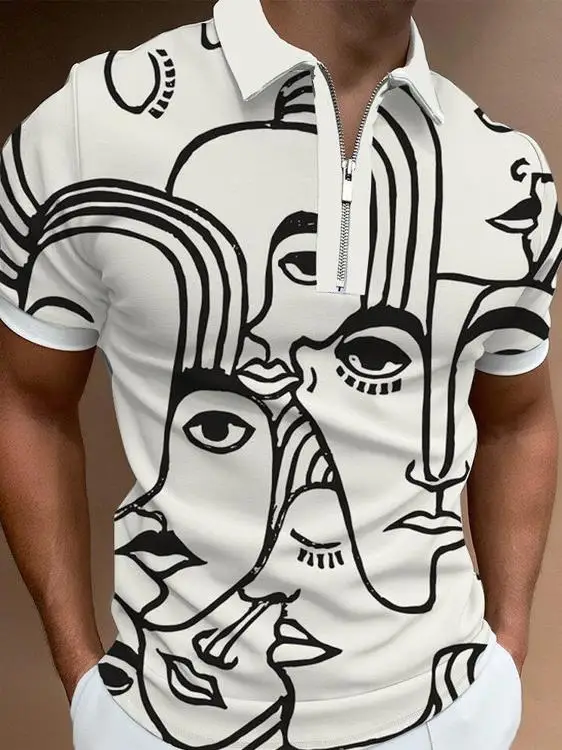 

Trendy Casual Printed Loose Men's POLO Shirt