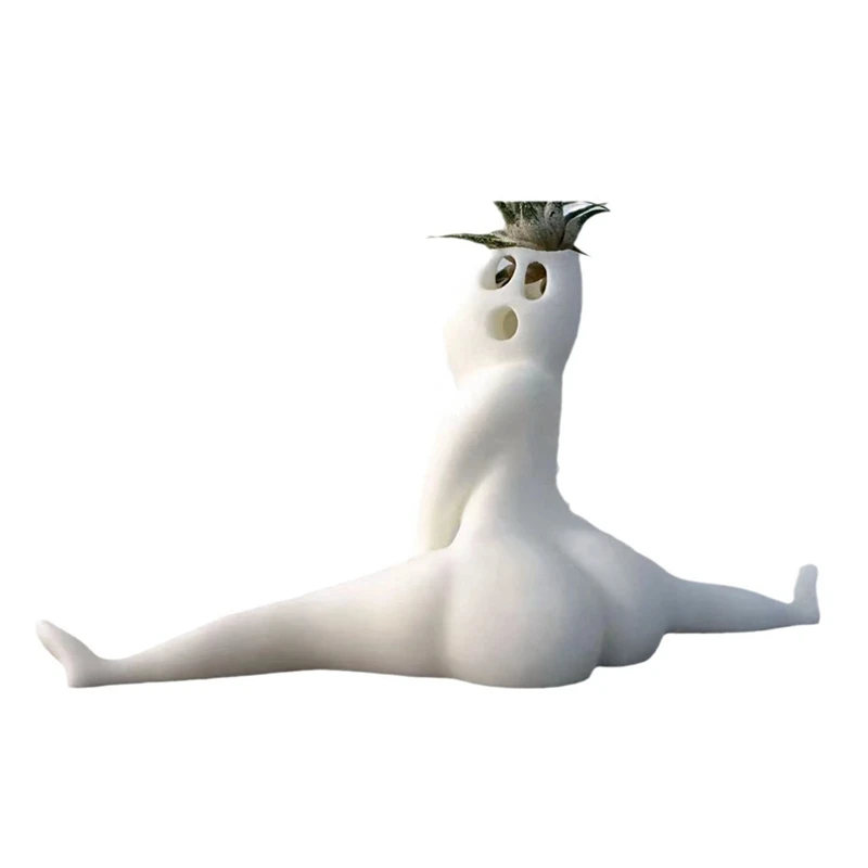 

2PCS Resin Ghost Desktop Flower Pot Planter Sculptures Home Garden Office Decor Container Ghost Design Model Craft Durable