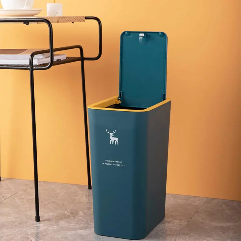 Convenient Garbage Can Save Space Large Capacity Press Top Lid Trash Can Sealed Well Trash Can