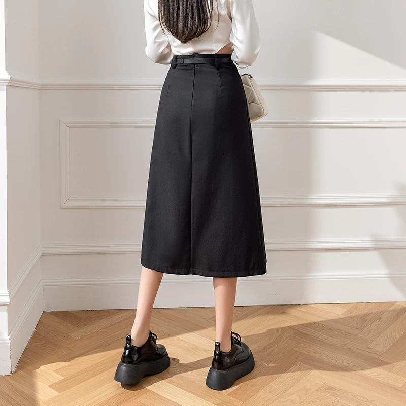 citybreeze★韓国★人気★PLEATED BELT LONG SKIRT 2色/追跡あり Amazon.com: Generic High Waist Pleated Skirt with Belt Women