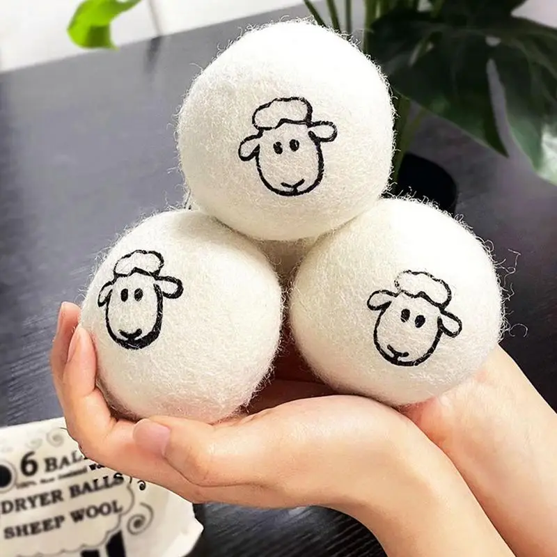 6pcs Reusable Wool Dryer Balls Clothes Ball 7cm Drying Washing Balls Home Wool Dryer Washing Machine Accessories