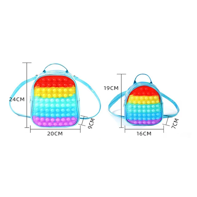 Backpack Pop Push Bubble Finger Toys School Bag Adult Anti Stress Reliever Squeeze Toys Antistress Pop Soft Squishy Gifts 4