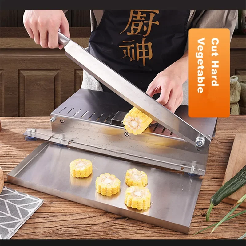 Food Slicer Manual Meat Slicer Spareribs Bone Cutter Chinese Medicine Jerky Slicer Rib Chicken Fish Frozen Meat Vegetables Knife