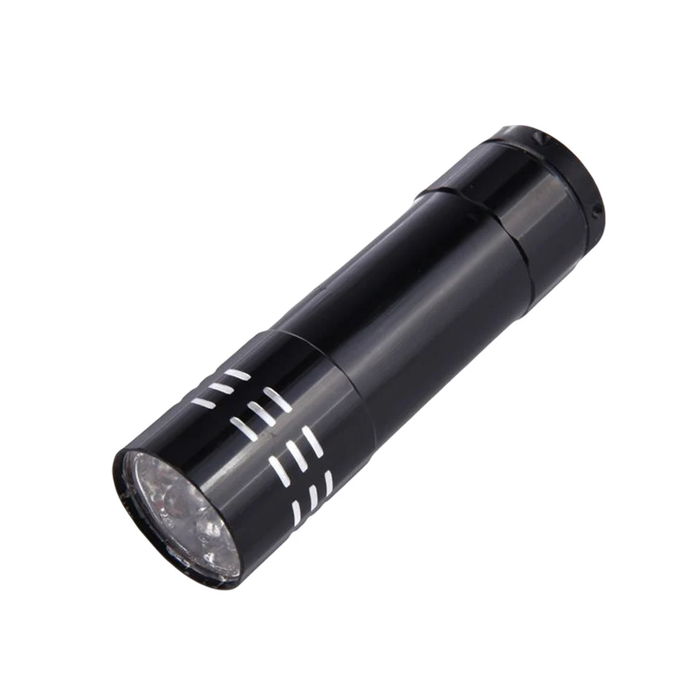 9 LED Ultraviolet LED Flashlight 50LM 395nm Scorpion Inspection Lamp Waterproof Portable for Fluorescent Agent/ Currency Test