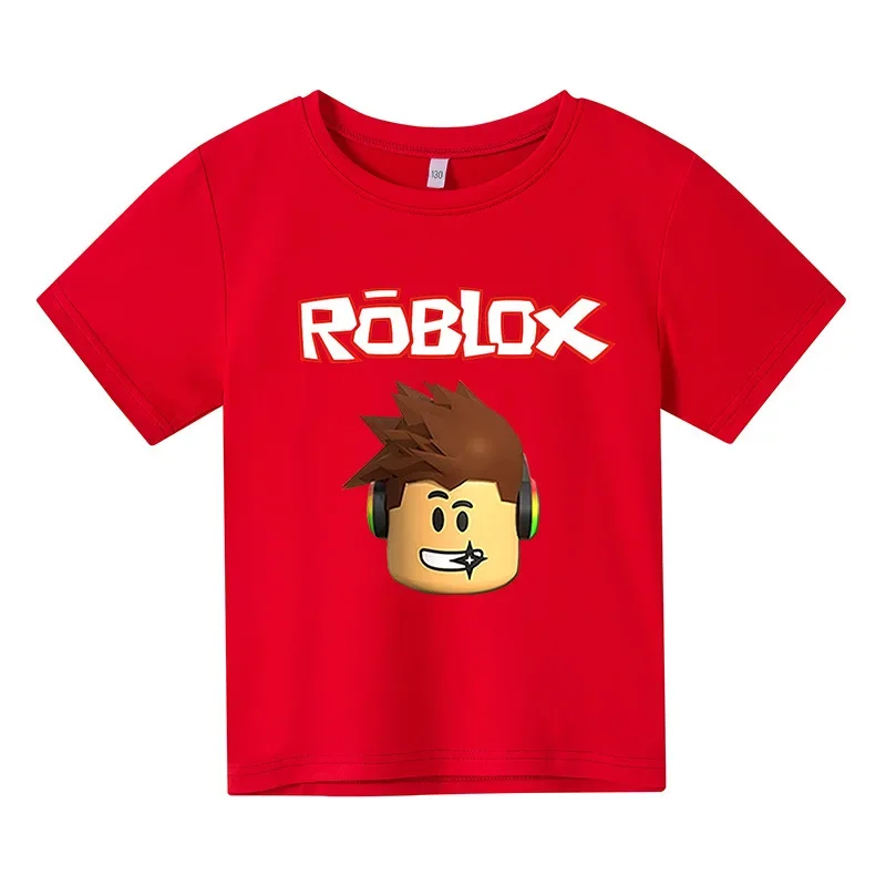 2023 Robloxing 어린이 티셔츠, 소년 게임 스포츠 코튼 티셔츠, 어린이 만화 반팔 탑, 캐주얼 스트리트 하라주쿠 의류