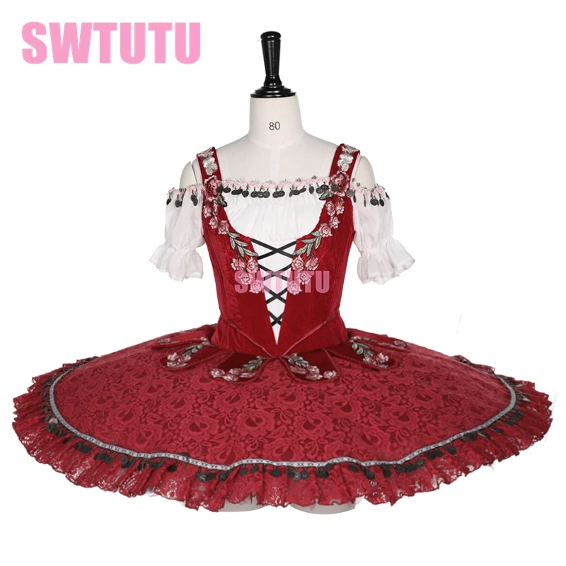 

Women Custom Made Peasant Coppelia Variation Professional Ballet Platter Tutu Costume BT2024
