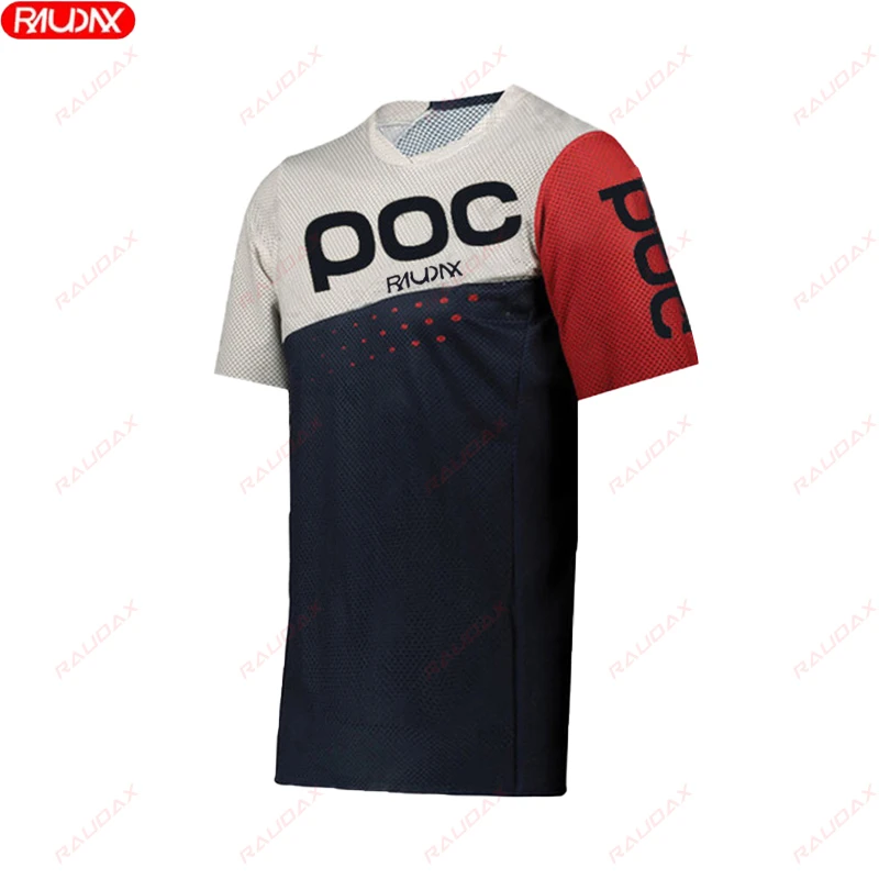 Camiseta de verano para hombre RAUDAX POC para montar en motocicleta, ropa para bicicleta de montaña, ropa para ciclismo todoterreno, camiseta de manga corta transpirable para bicicleta