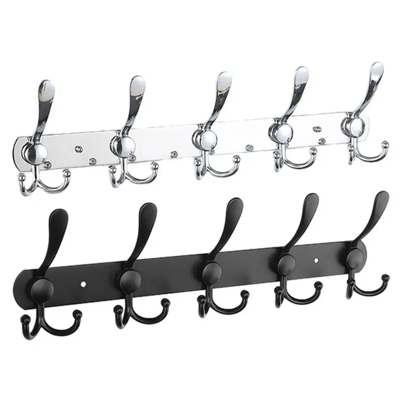 Coat Rack Wall Mounted Towel Hanger Nail Wall Rack Hooks Stainless