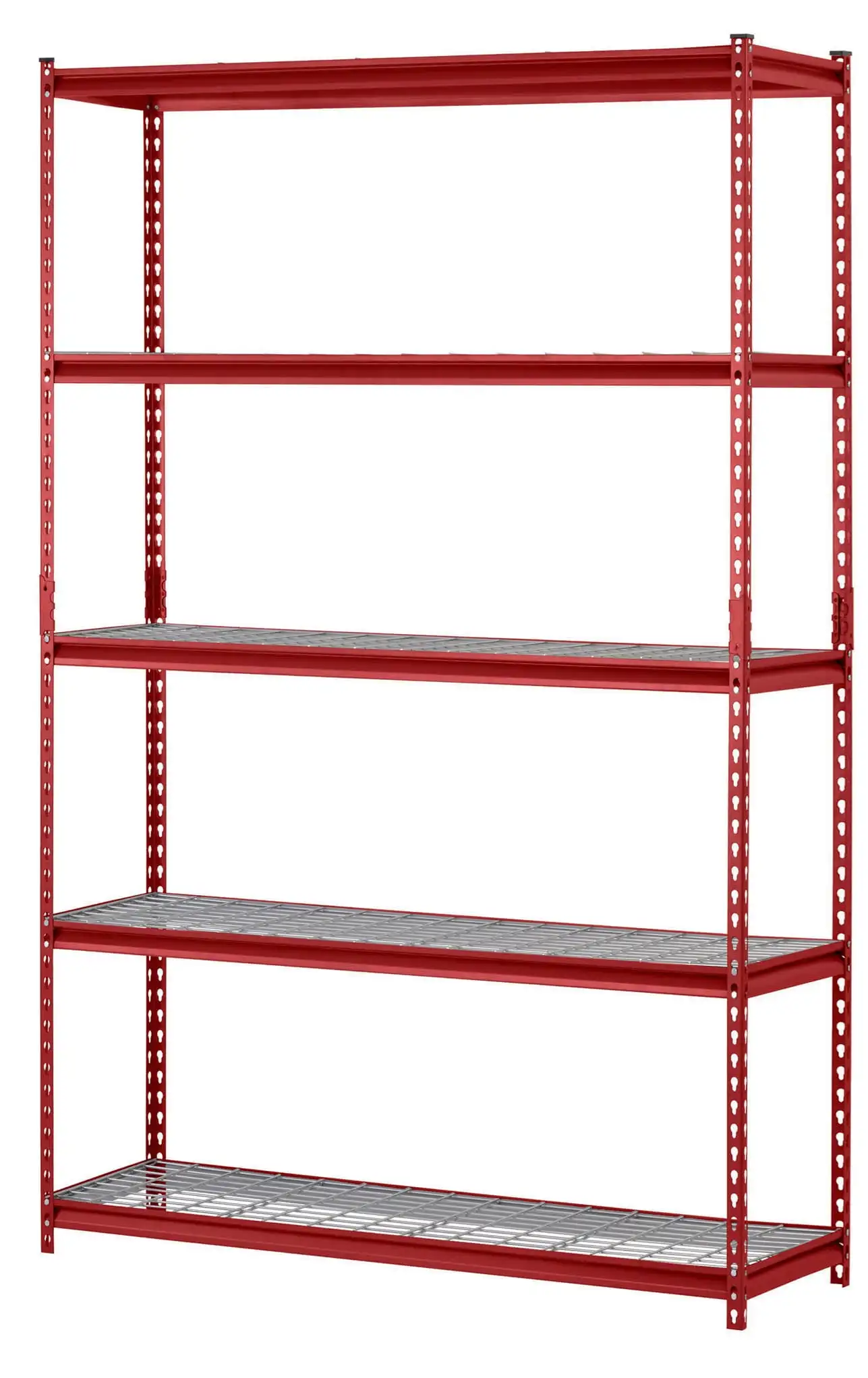 

48"W x 24"D x 72"H 5-Shelf Steel Shelving, Red