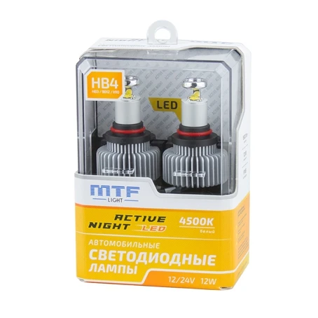 LED lamp MTF light active night HB4/HB3/H10/hir2 4500K 12W 1600lm - рассеивающая lens led Cree | Автомобили и