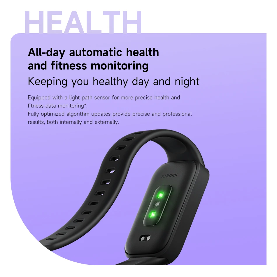 Smart Bracelet Global Version Xiaomi Smart Band 9 Active 1.47'' Display 18 Days Battery Life Health Monitoring 5ATM Sports Bracelet Mi Fitness smart bracelet