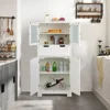 Floor Storage Cabinet, Freestanding Bathroom Cabinet, Tall Storage Organizer Cupboard for Kitchen Living Room 4