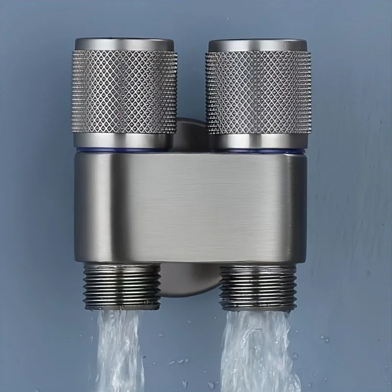 [Stainless Steel Anti-Backflow Valve] Stainless Steel Dual Control Angle Valve With Anti-Backflow, Universal Thread For Toilet