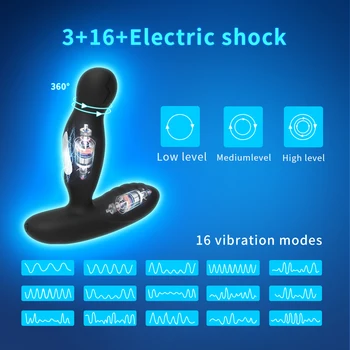 Electric Shock Pulse Male Prostate Massager Sex Toys For Men Vibrating Wireless Prostate Stimulator Butt Anal Plug Vibrators 2