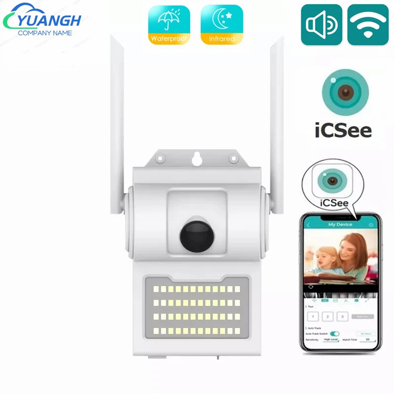 5MP ICSee Wall Lamp Outdoor IP Camera WIFI Security Protection Waterproof CCTV Camera Wireless Smart Home