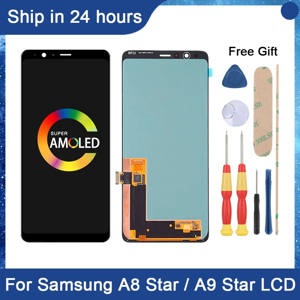 

AiNiCole 6.3'' For Samsung Galaxy A8 Star LCD Display Touch Screen Digitizer Assembly A9 Star G885 G885F LCD Screen Replacement