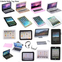 1:12 Scale Mini laptop computer doll house scene Miniature laptop computer simulation doll accessories for Living Room Decor 1