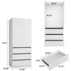 Modern 75" White Bedroom Armoire Wardrobe Closet with 3 Drawers and Shelves - Stylish Storage Solution 2