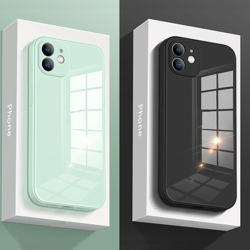 

Candy Color Glass Case for iPhone 13 Tempered Glass Shockproof for iPhone 12 13 11 Pro Max XR XS X 8 7 Plus SE 2022 Phone Cover