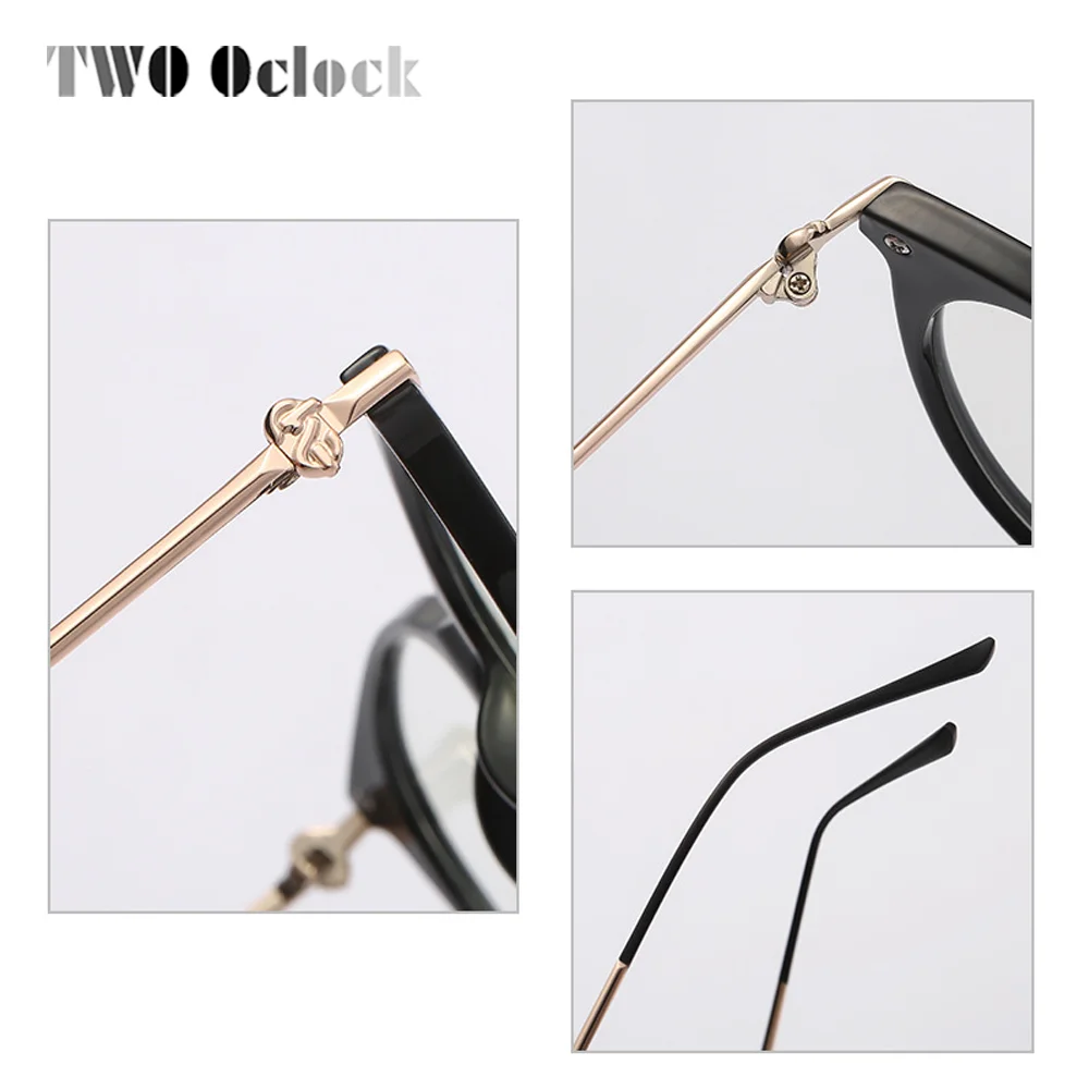 TWO Oclock 2022 Female Transparent Medical Glasses Eyeglass Frames without Graduation Antiblue Cat Eye Glasses Frames for Women