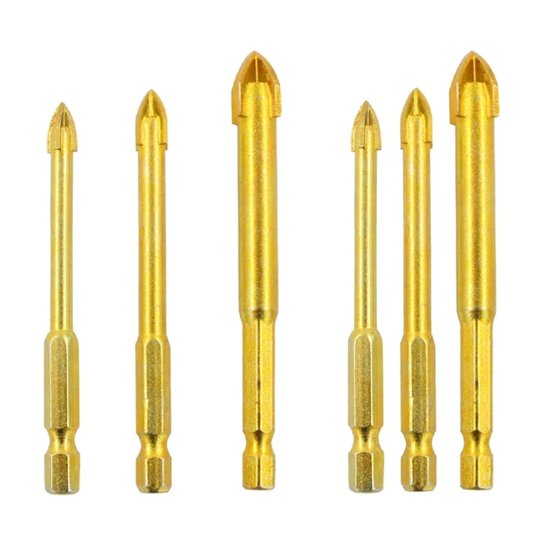 

Compact Drill Bit Multifunctional for Cross Hexagonal Shank for Triangle Drill Bit for Glass Tile Marble Concrete Drilli