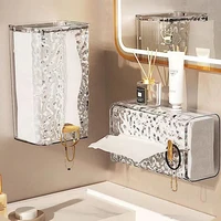 Luxury Tissue Box Wall-Mounted Acrylic Transparent Tissue Box Table Napkin Holder Bathroom Paper Box Tissue Paper Dispenser 1