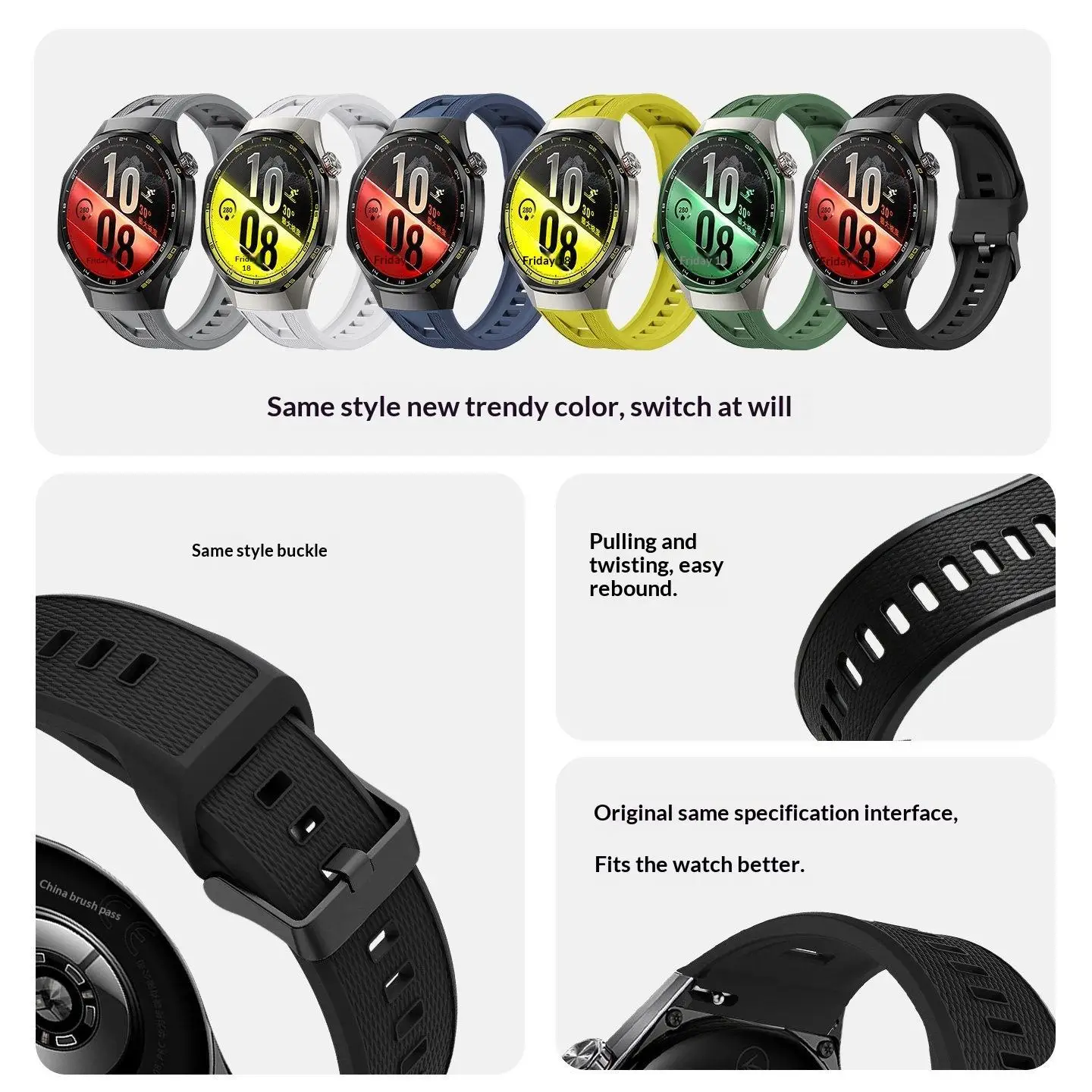 Premium Silicone Sports Band - 22mm Watch Strap Bracelet Accessory