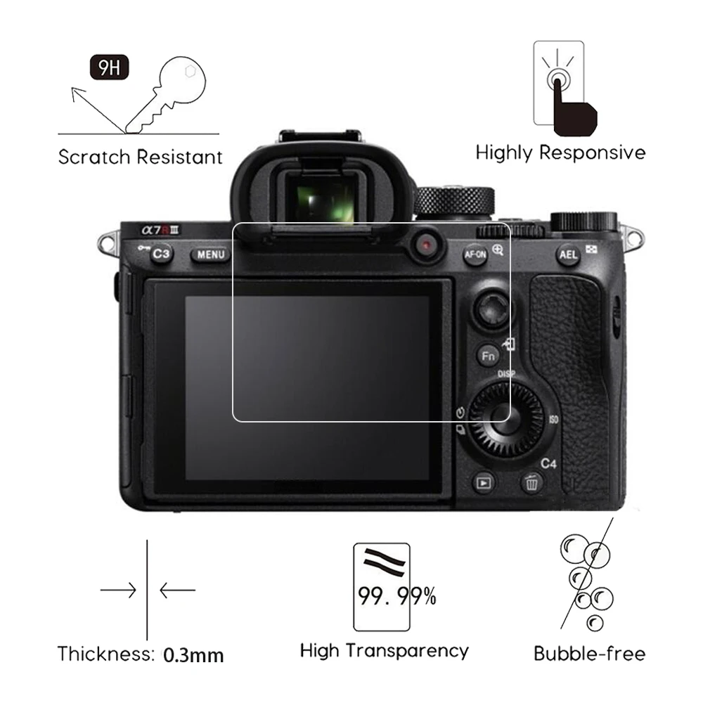 Tempered Glass Camera Screen Protector For Sony Alpha 7R 7S 9 77 99 A7 A7R A7S III IV A9 A77 A99 II A7II III RII A7IV A7M4 A7RV camera display protector