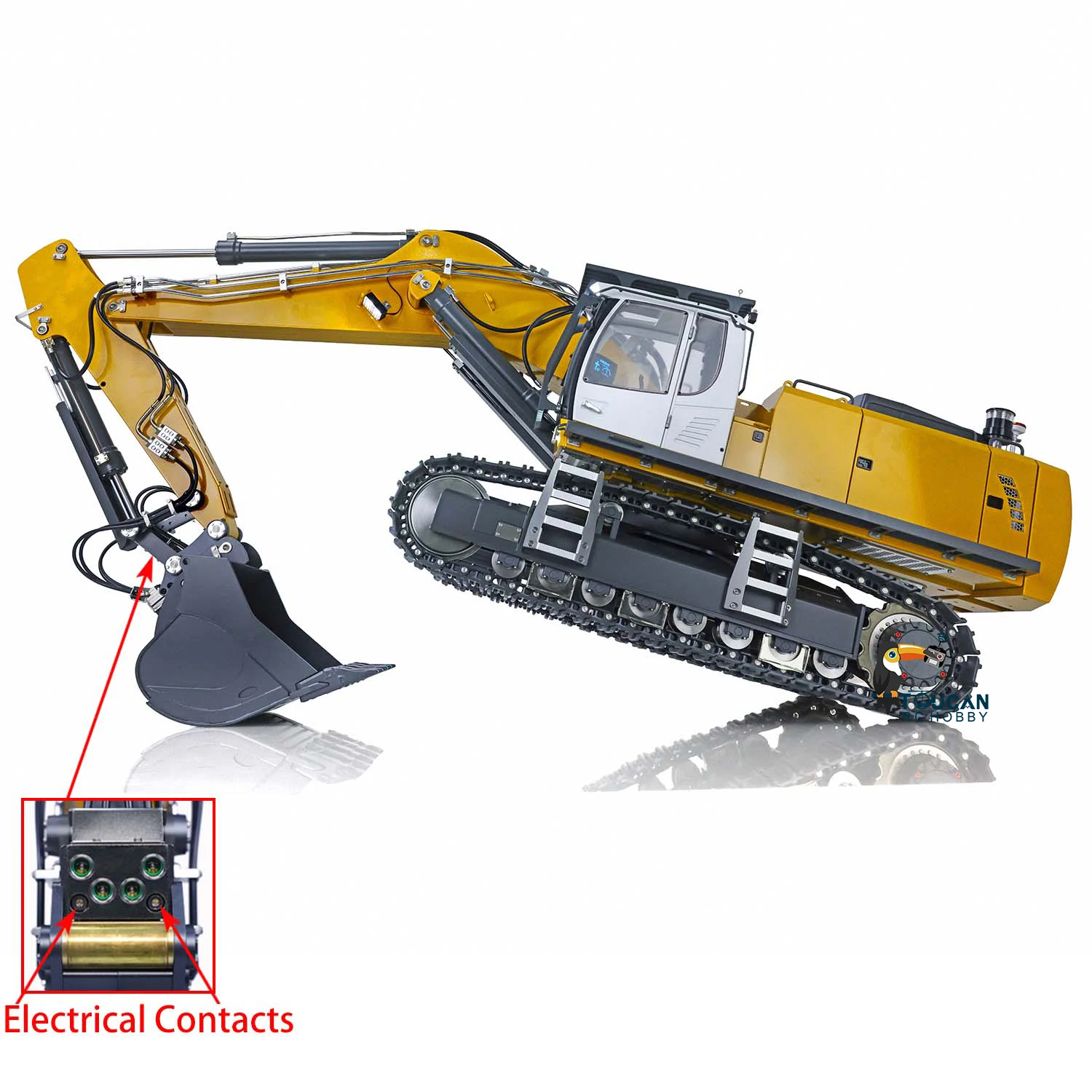 Upgrade Kabolite K970 100S Pro RC Excavator 1/14 Remote Control Hydraulic Metal Digger Model PL18EVLite Light Sound Set TH22669 4