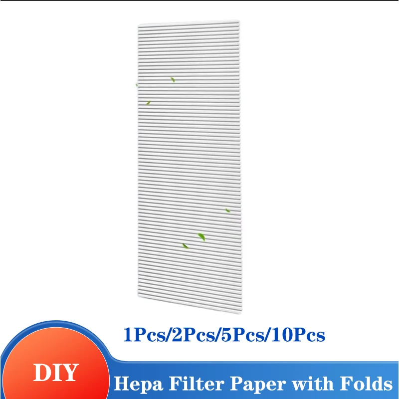 DIY Hepa Filter Paper with Folds 16mm Heights Screen Homemade Car Air Purifier Air Conditioning Dust Net Cotton Pm2.5 Clean