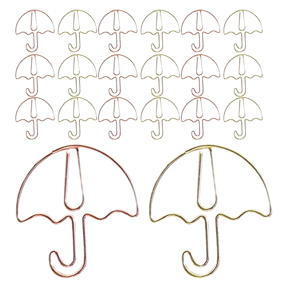 60Pcs 우산 디자인 종이 클립 귀여운 금속 다채로운 문서 홀더 장식 클립 작은 노트북 플래너 학교 용품
