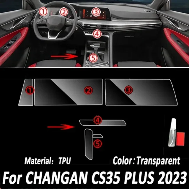 CHANGAN CS35 artı 2023 2022 için araç İç araba kapı merkezi konsol medya pano navigasyon TPU Anti-scratch koruyucu Film