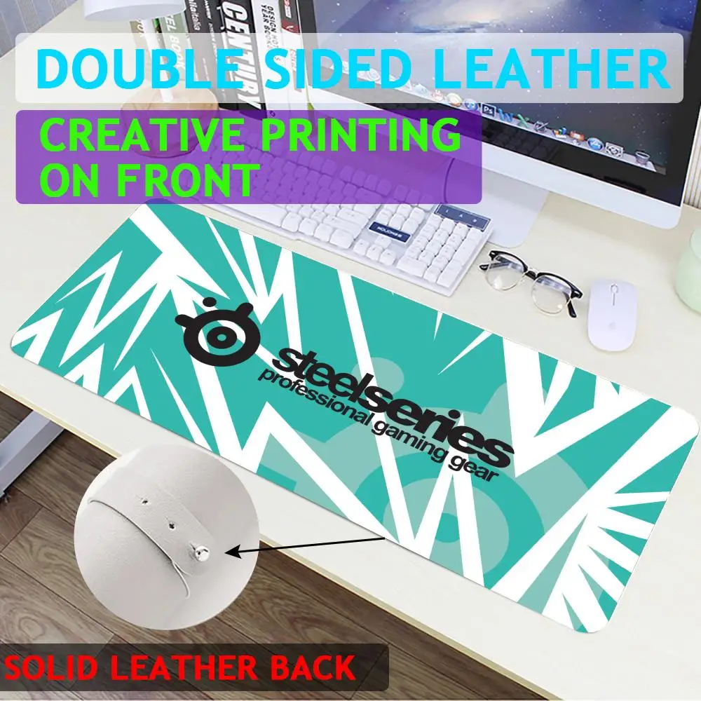 

S-SteelSeries-S Mouse Pad Large Computer Mouse Pad Gaming Mouse Pad Waterproof PU Leather Mouse Pad