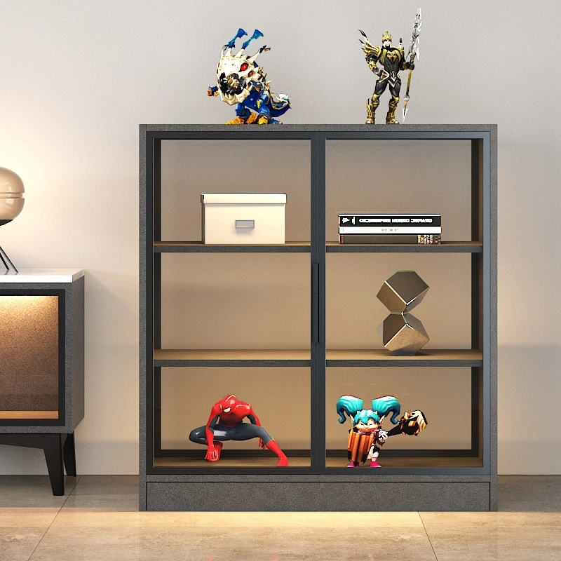 

Small Display Cabinet with Light Transparent Toy Storage Table Small Cabinet