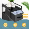 Fabric Storage Dresser Bedroom 4 Drawer Storage Organizer Unit Vertical Drawer Small Nightstand with Rolling Casters (Dark Gray) 5