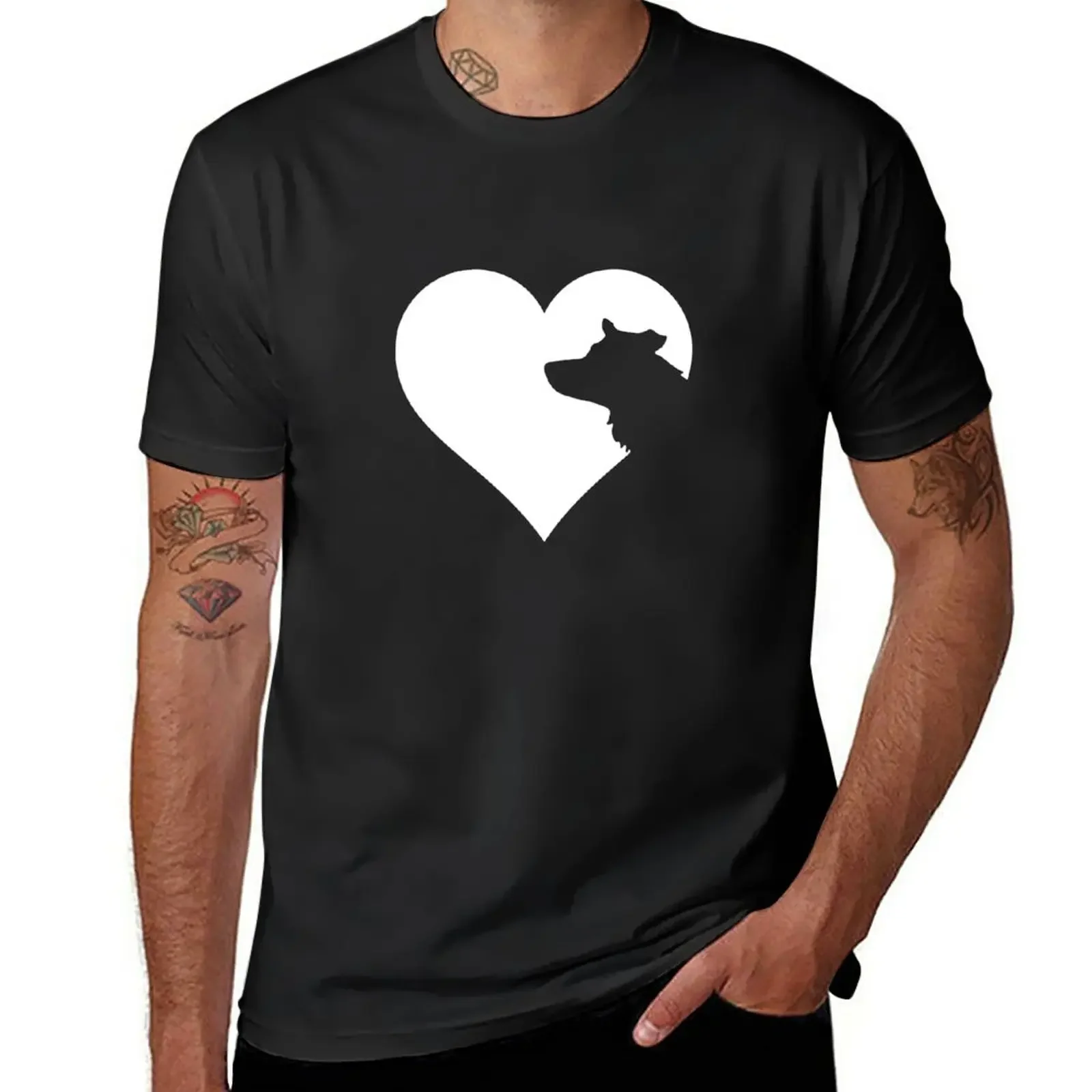 

The Heart of the Border Collie Lover T-Shirt sports fans summer top mens graphic t-shirts hip hop