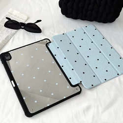 Stylish Black Polka Dots Trifold Tablet Case for Pro 12.9 2018-2020 (SYKLSM-BK-TD0296)