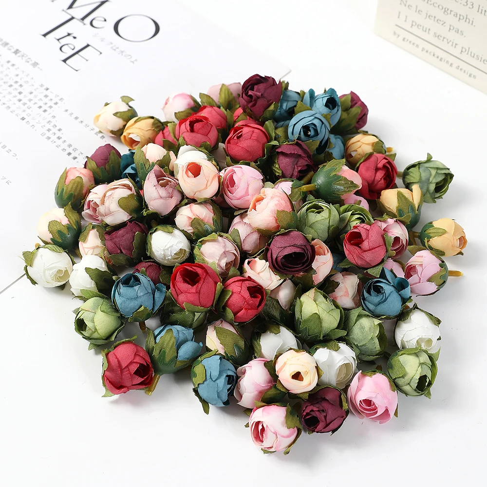 10-Piece Set of Rose Tea Buds Artificial Silk Flowers