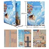 DIY Book Nook Wooden Miniature Model Kit Balloon Town Famous Movie Casa Bookend Assembled 3D Puzzle Bookshelf Home Decor Gifts 5