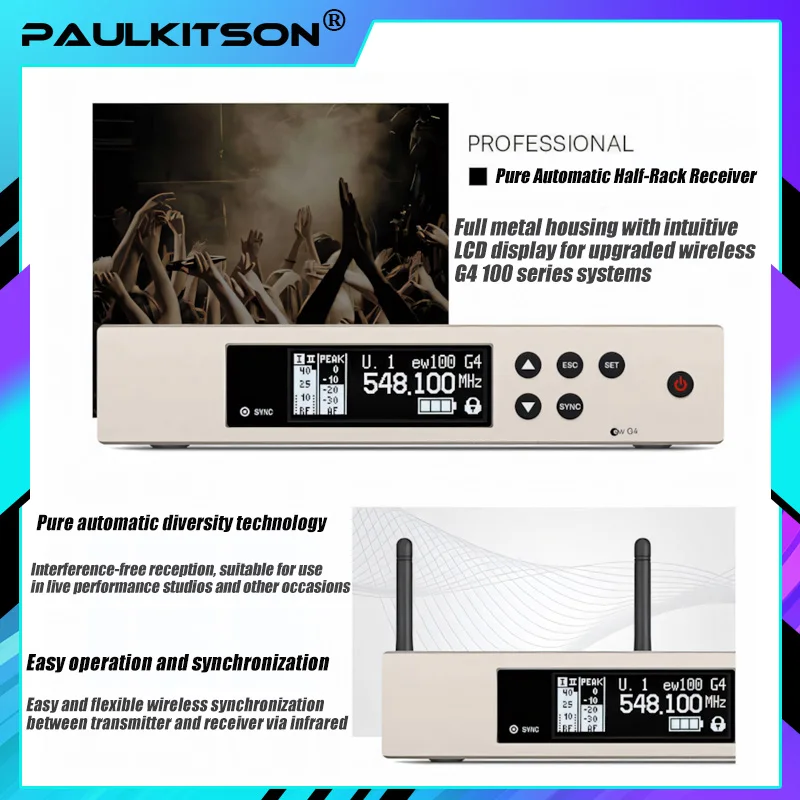 Paulkitson EW135g4 EW100g4 Professional Wireless Microphone System With E835s Haneheld Bodypack Headset Uhf True Diversity Mic