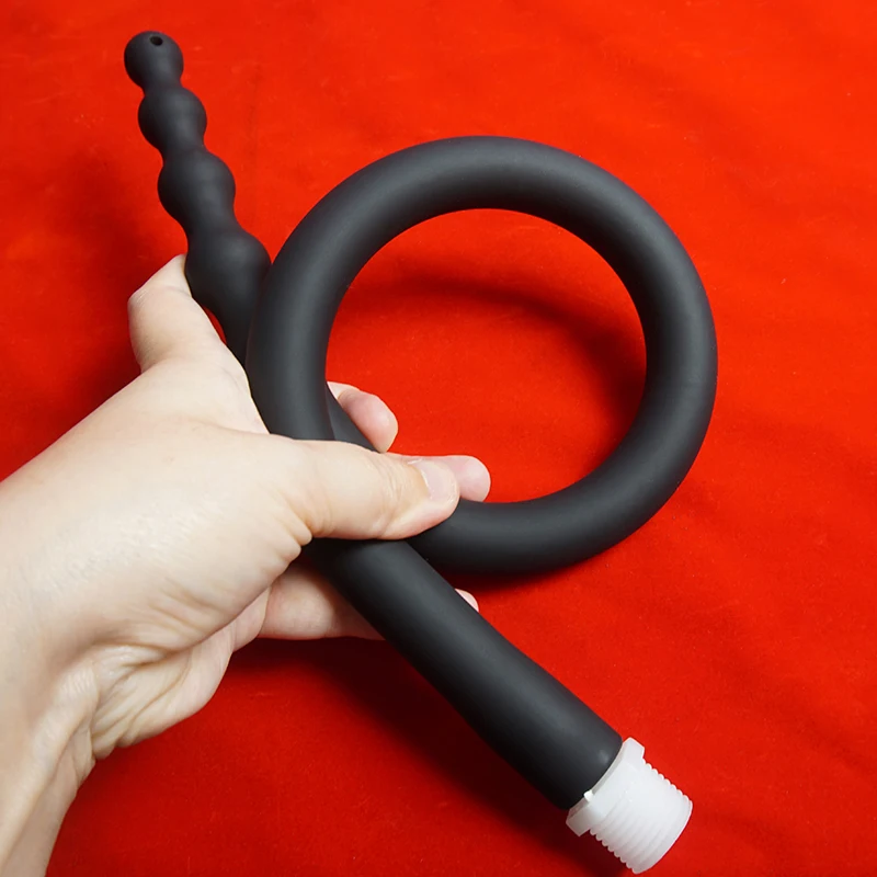 Silicone Nozzle Enema Attachment, 4-Hole Reusable Douche Hose Nozzles,Anal Vaginal Cleaning Washing,Sex Toys