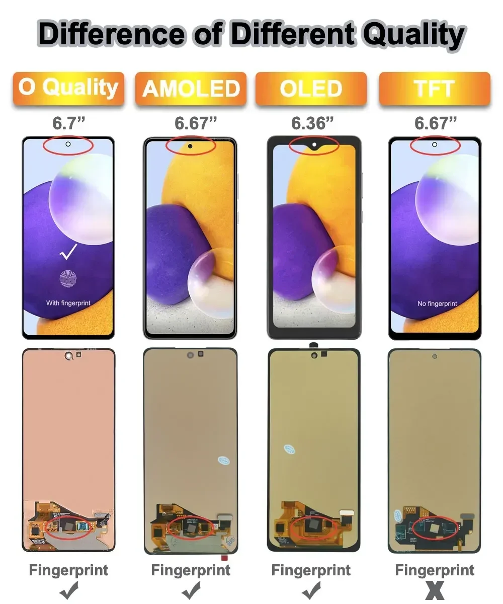 Super AMOLED Display LCD Digitizer Replacement for Samsung Galaxy A72 A725F 4G LCD SM-A725F A725M lcd display screen oled display screen