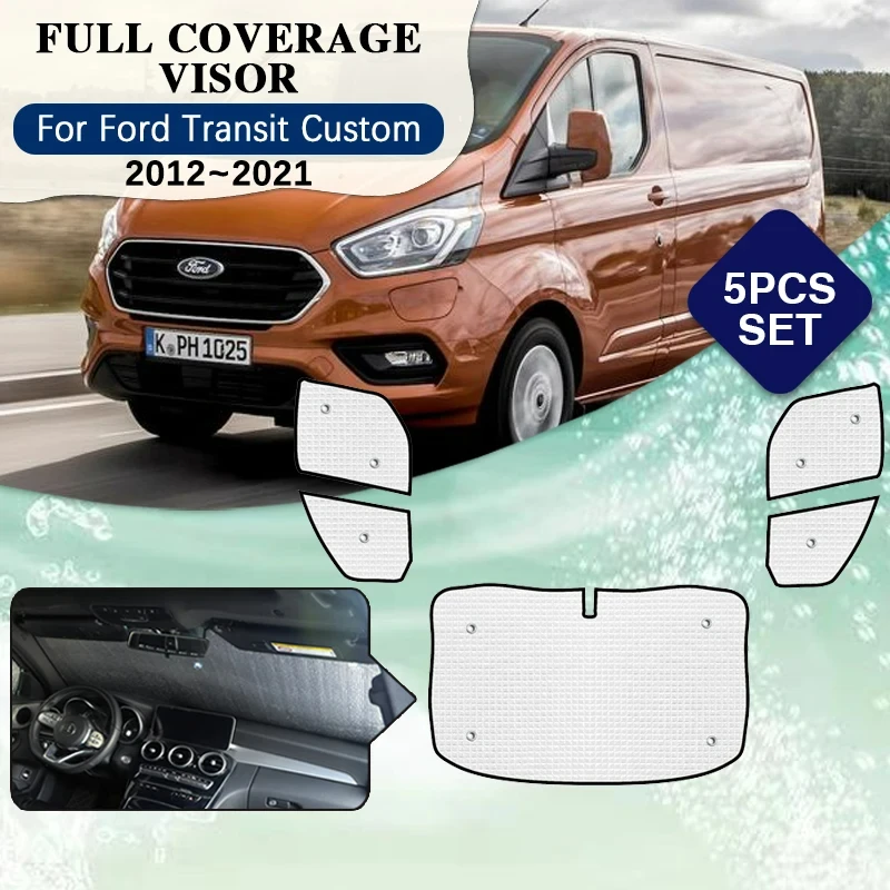 

Full Covers Sunshades For Ford Transit Custom Tourneo 2012~2021 Car Sunshade Protection Windshield Window Visor Car Accessories