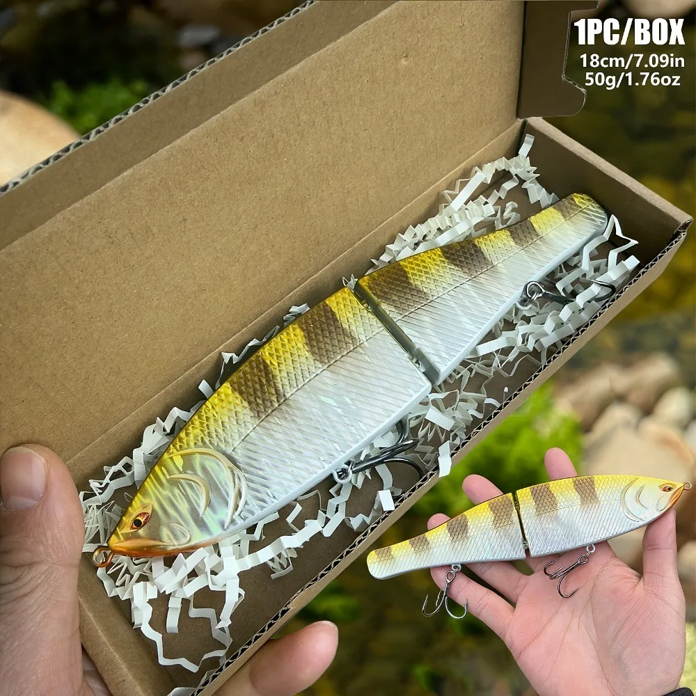 1 Stück 18cm 50g Langsam Sinkender Gelenkiger Swimbait 360 ° Rollender Angelköder für Barsch, Hecht, Salzwasser und Süßwasser – Detail 7
