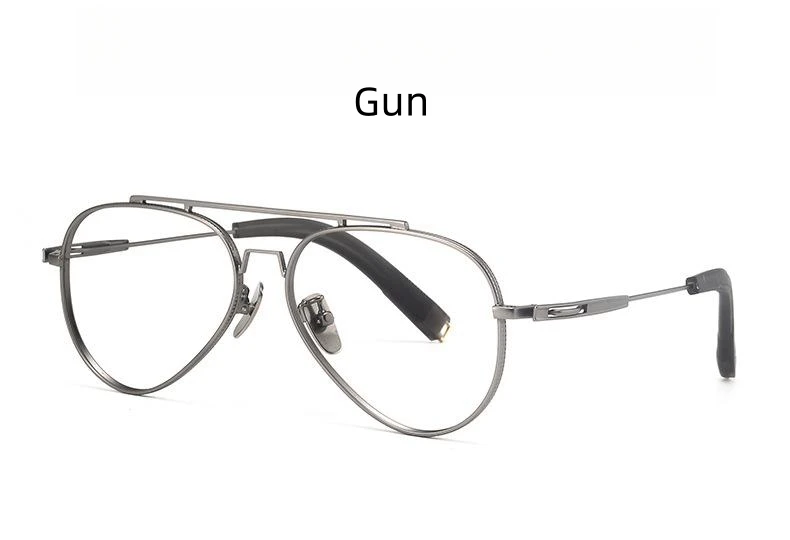 Firada Mode Doppels trahl Flieger Brille Vintage Titan Brillen Luxus verschreibung pflicht ige Brillen Rahmen Männer Frauen LSA10-1JD – Detail 8